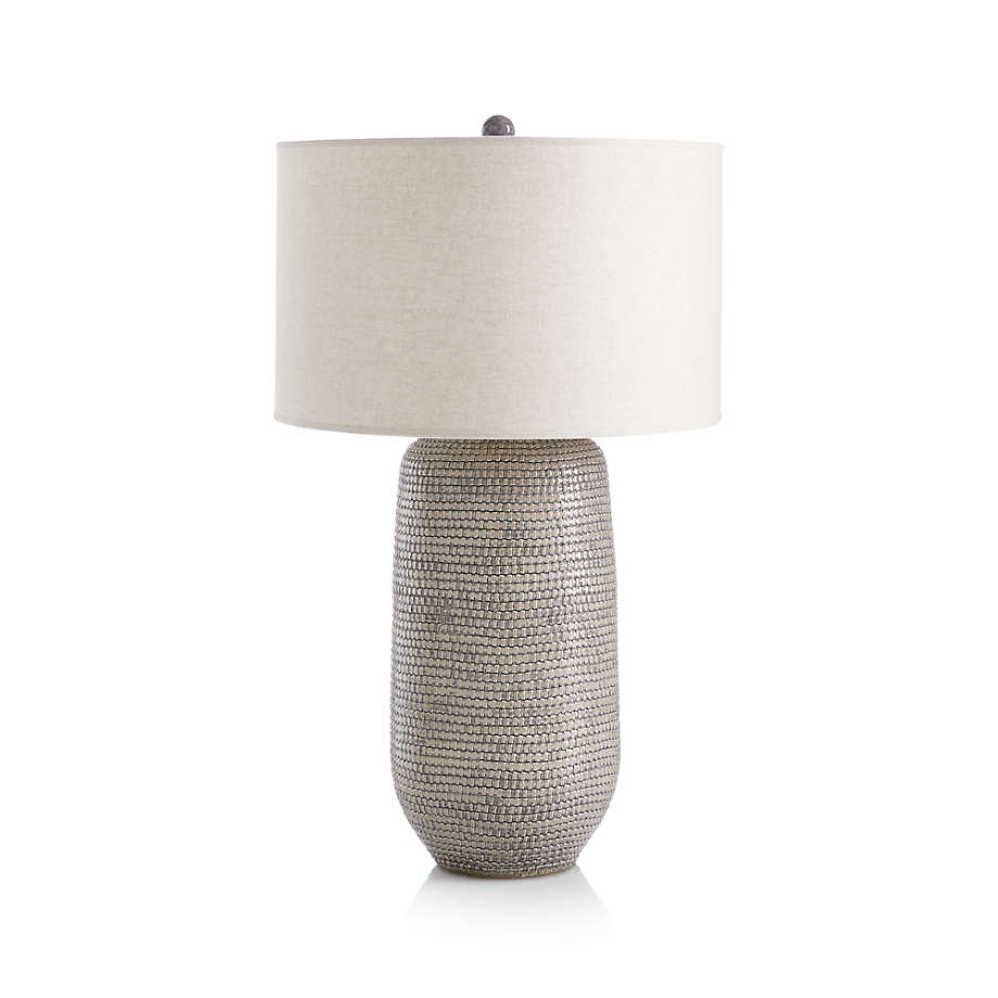 Cane Grey Table Lamp