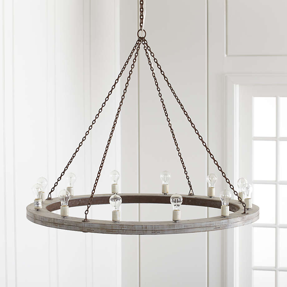 Geoffrey 48Round Wood Chandelier