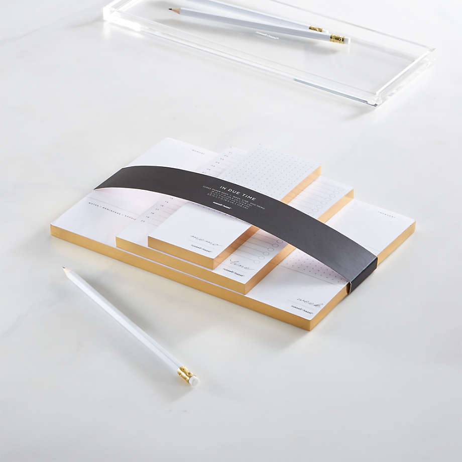 Russel and Hazel In Due Time Gold Notepad Set