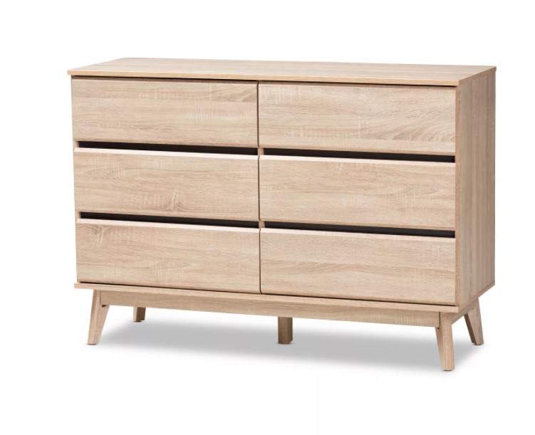 Miren Light Oak 6 Drawer Dresser Brown