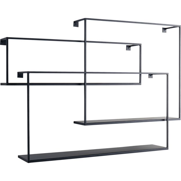 MATTE BLACK LARGE FLOATING SHELVES