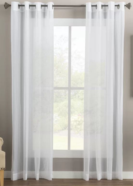 Wayfair Basics Solid Sheer Grommet Single Curtain Panel