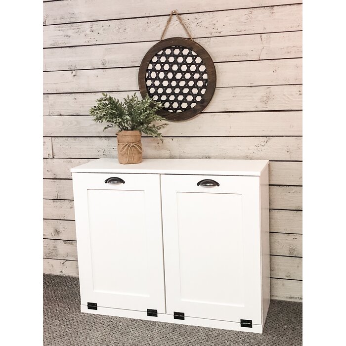 Cheyne 20 Gallon Cabinet Trash Can Gracie Oaks Color: White/Black