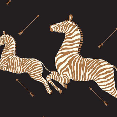 SCALAMANDRE ZEBRAS WALLPAPER BLACK WALLPAPER