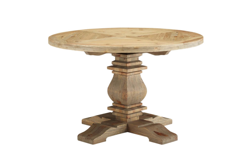 Column 47" Round Pine Wood Dining Table