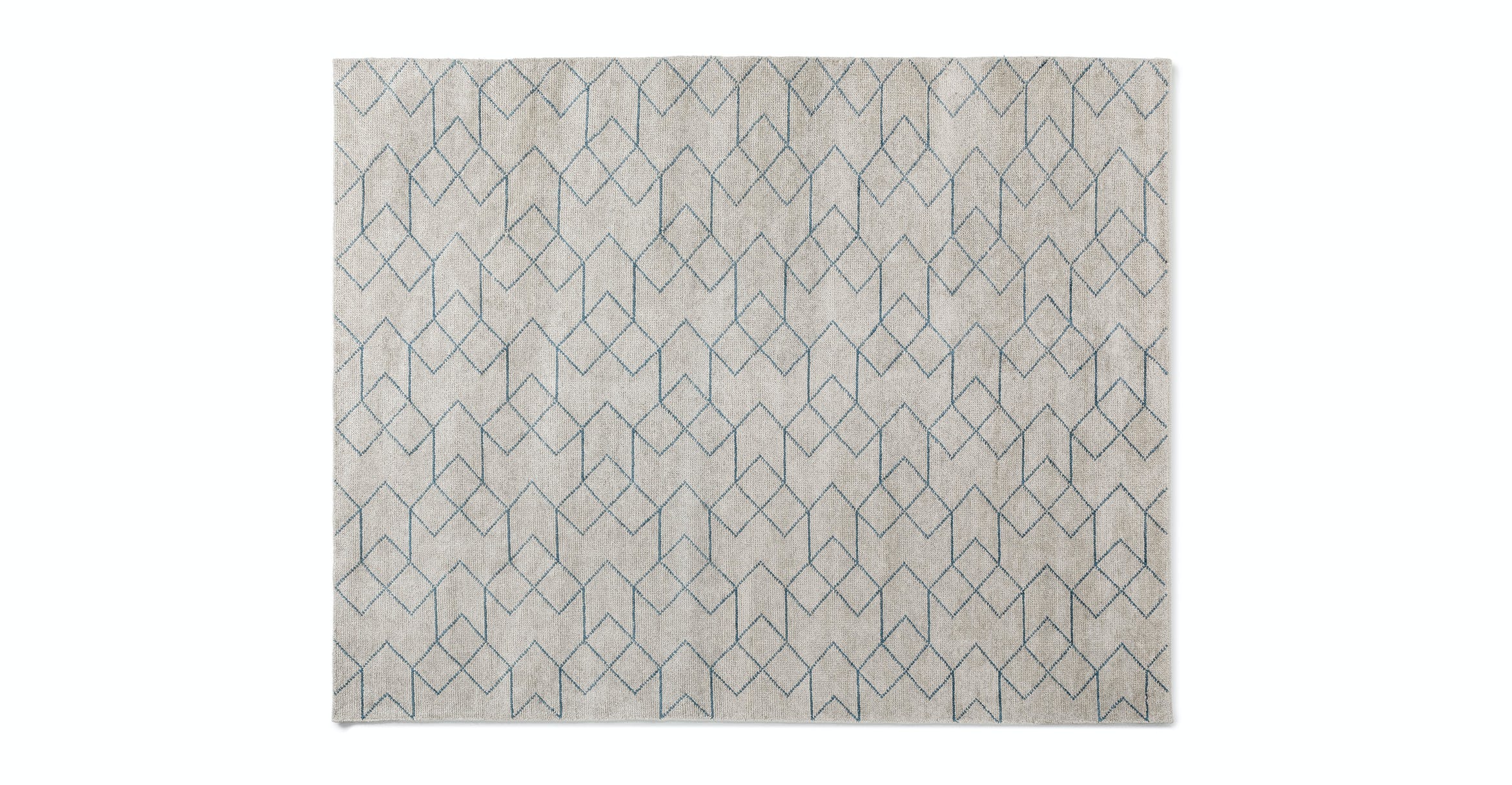Polygon Cloud White Blue Rug8'x11'