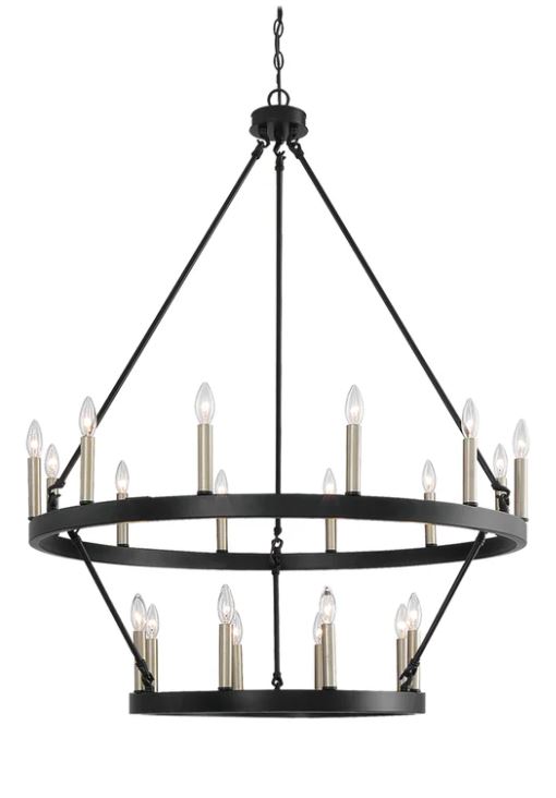 Light Candle Style Wagon Wheel Chandelier