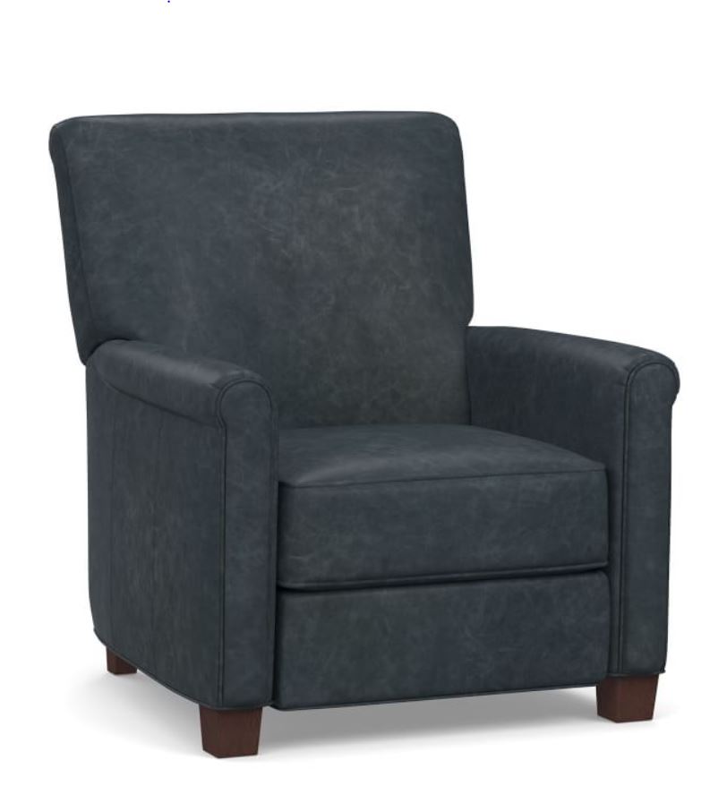 Irving Roll Arm Leather Recliner