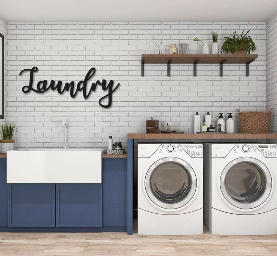 Cursive Laundry Sign Wall Decor