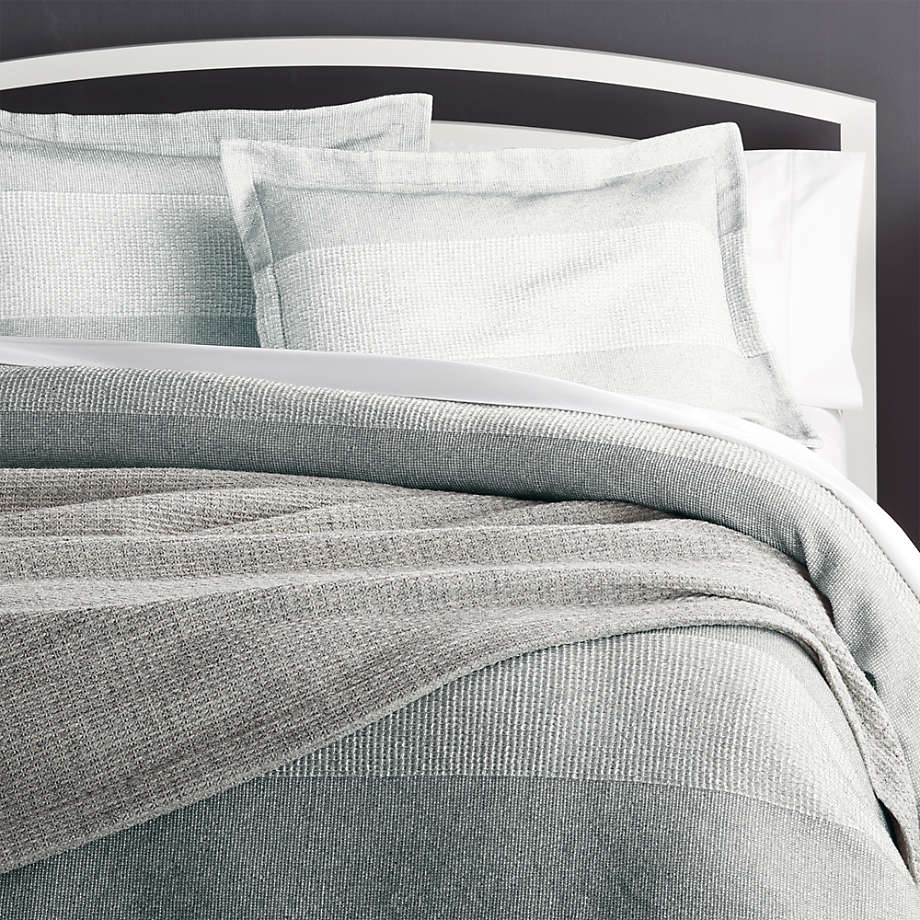 Kiyomi Full Queen Grey Striped Duvet Cover