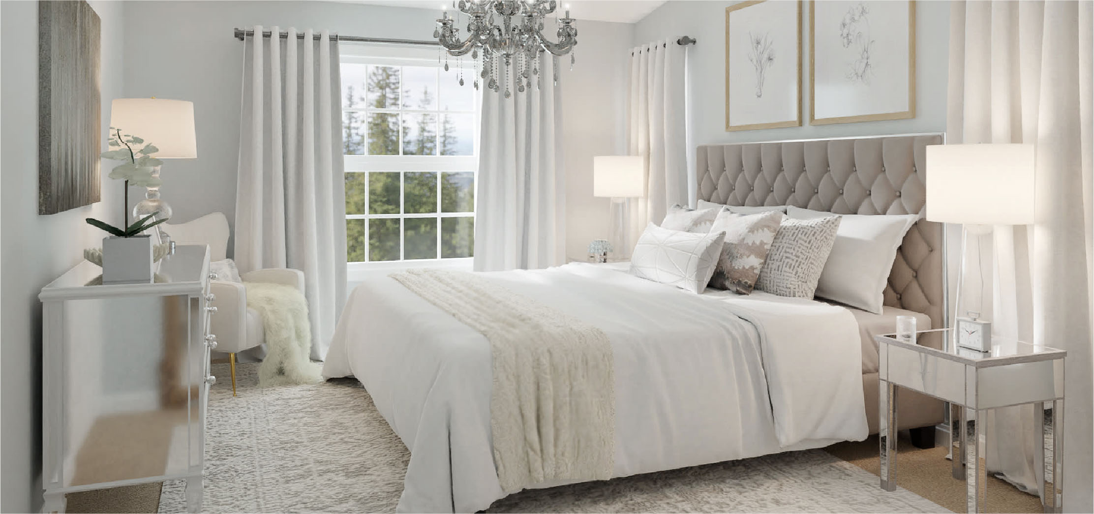 white transitional bedroom furniture