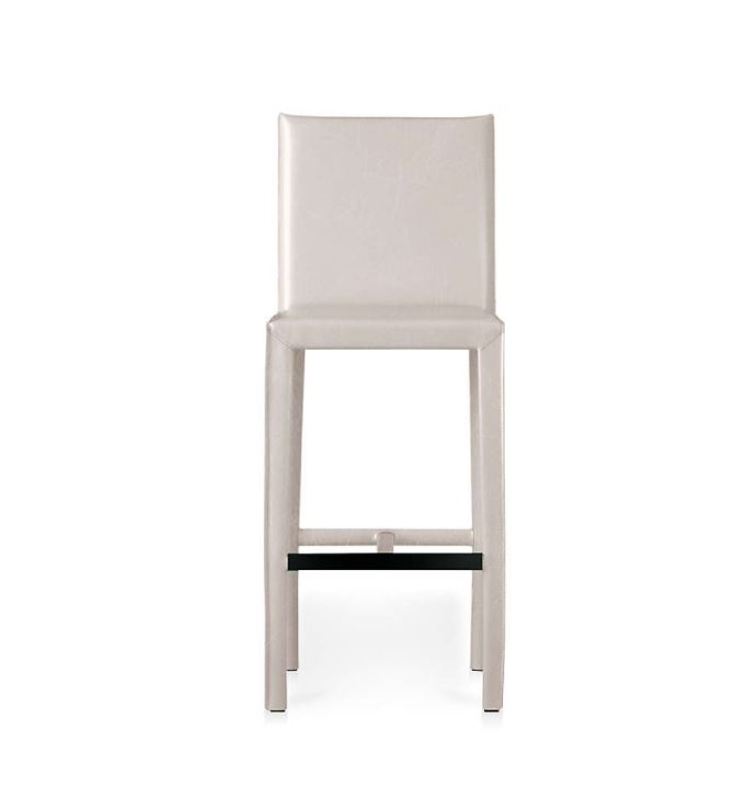 Folio Sand Top Grain Leather Bar Stool