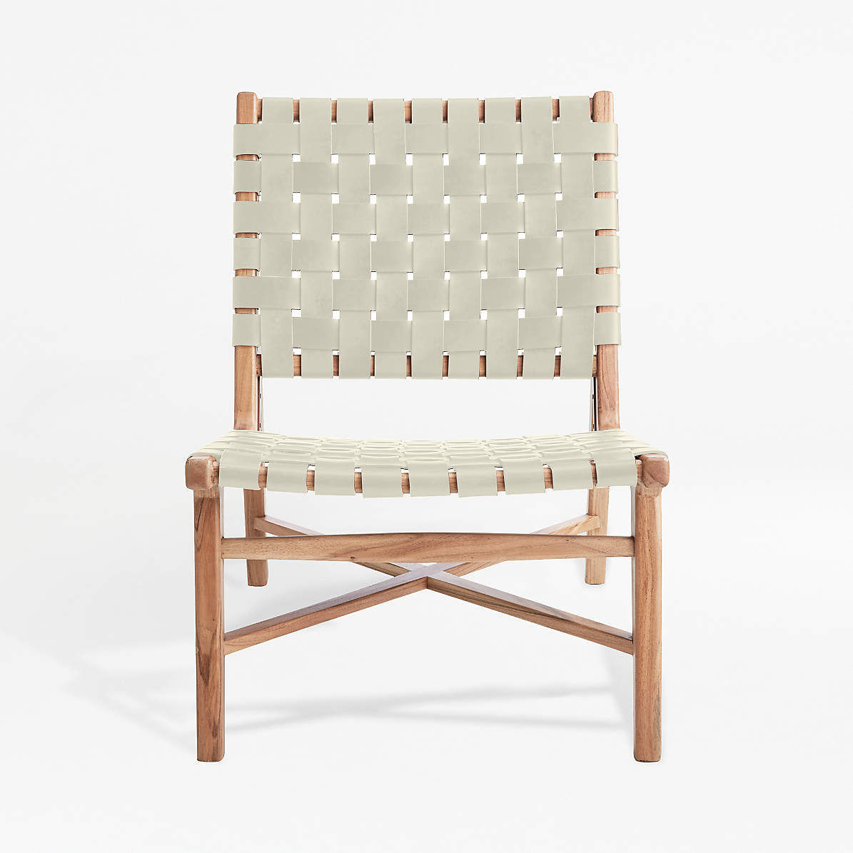 TAJ WHITE LEATHER STRAP CHAIR