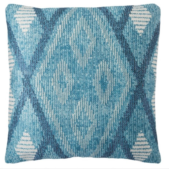 Sadler Indoor Outdoor Tribal Blue White Pillow With Insert22"x22"