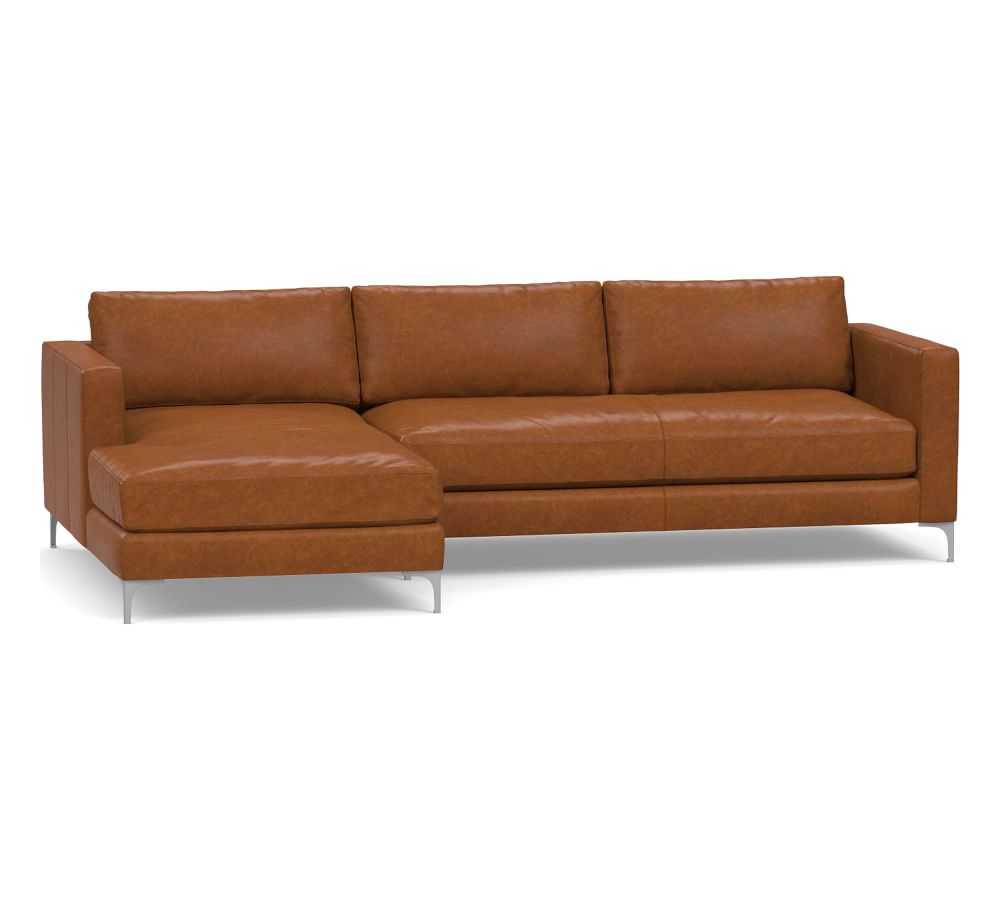 Jake Leather Sofa with Chaise Sectional