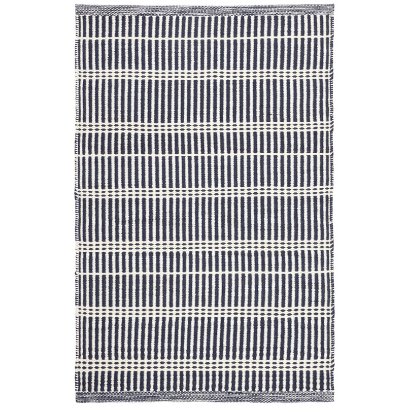 Marlo Striped Handmade Flatweave Blue Indoor Outdoor Area Rug