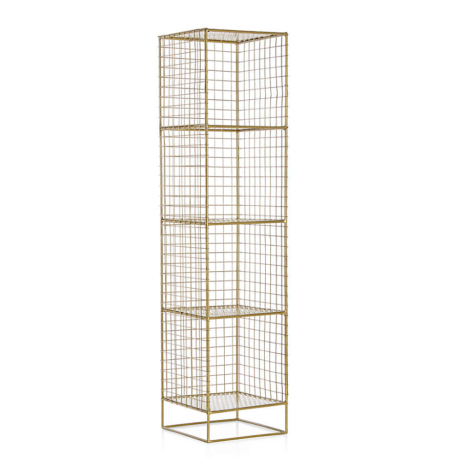On the Grid Gold Cube Bookcase
