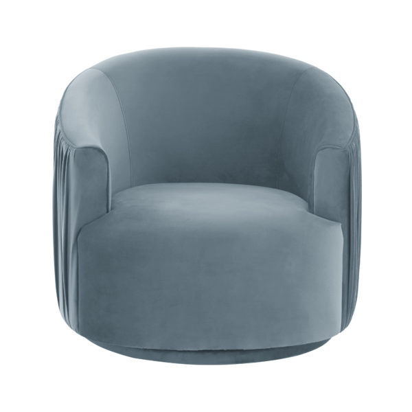 LONDON BLUE PLEATED SWIVEL CHAIR