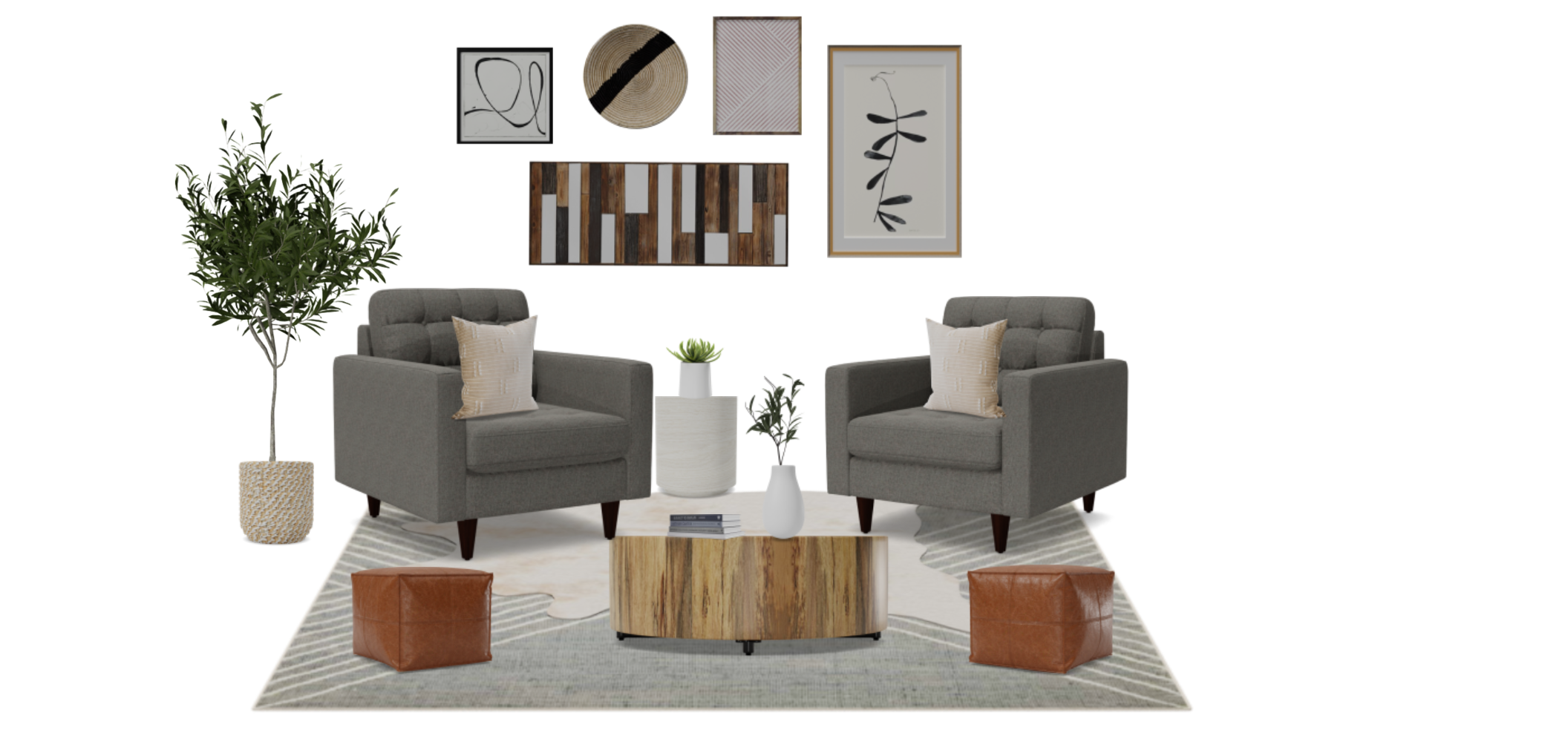 Modern Rustic Accent seating Spacejoy