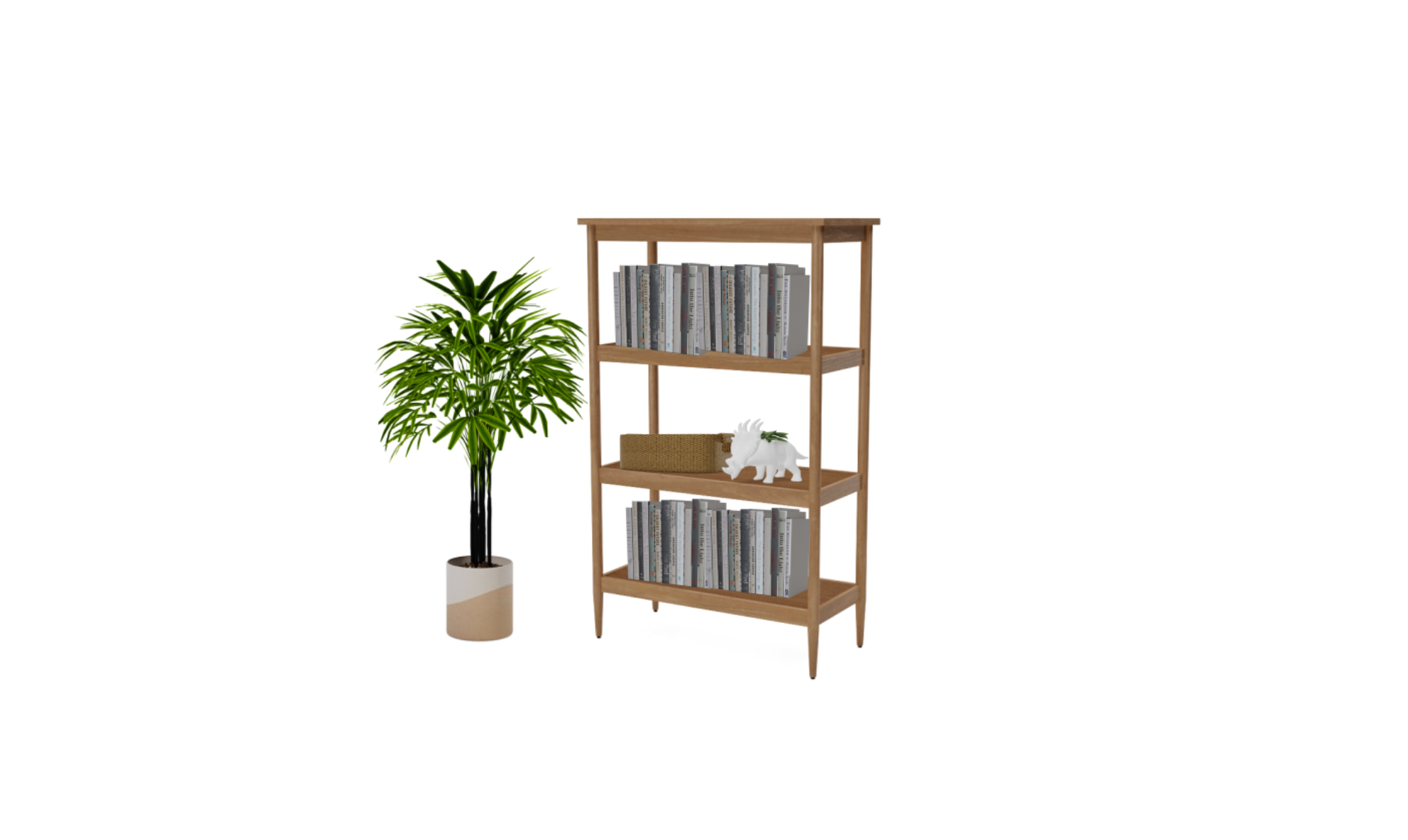 Mid century modern Open Bookcase Spacejoy