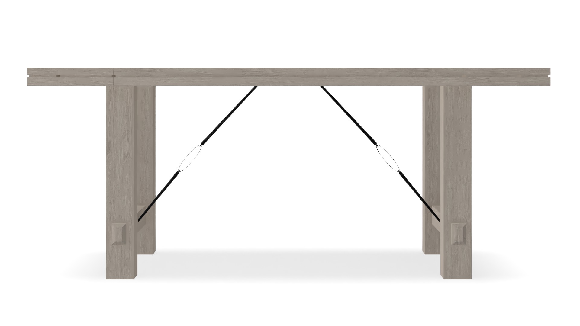 White Beachem Extendable Pine Dining Table