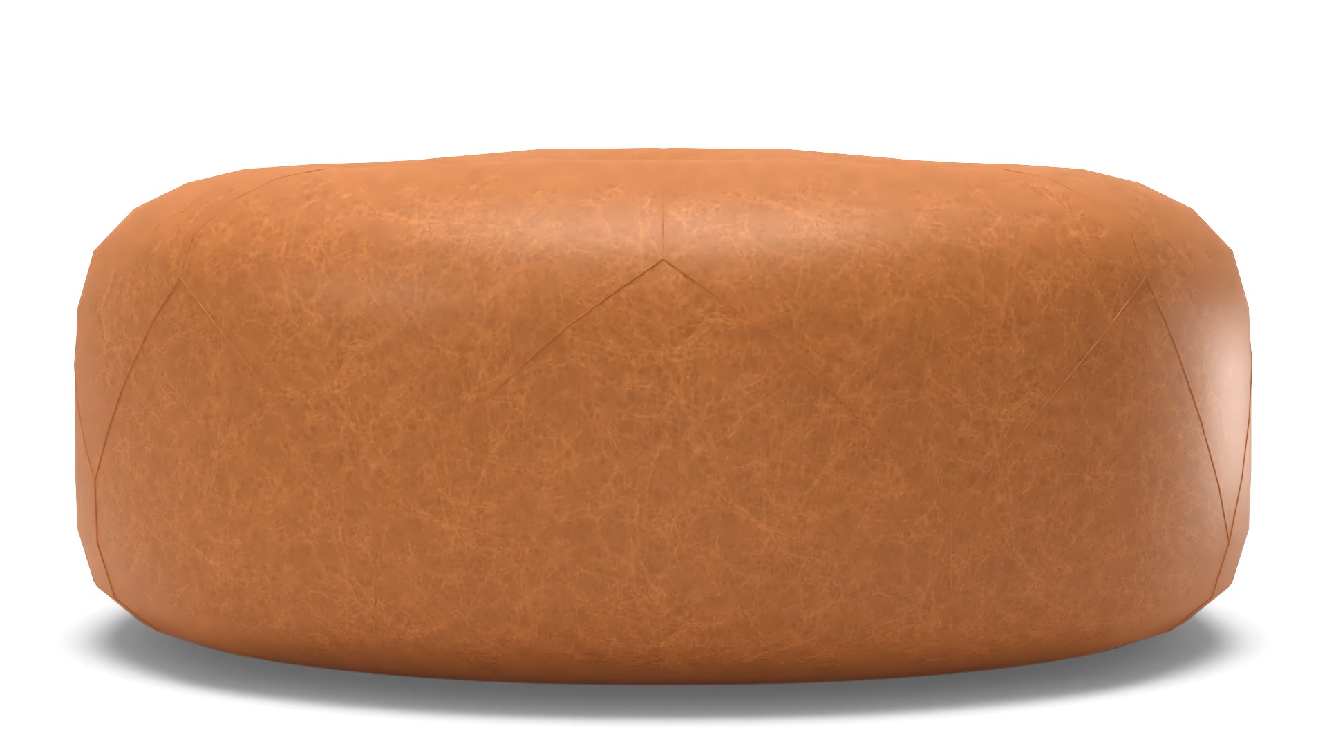 Brighton Large Ottoman Tan Charme Leather Concealed Support