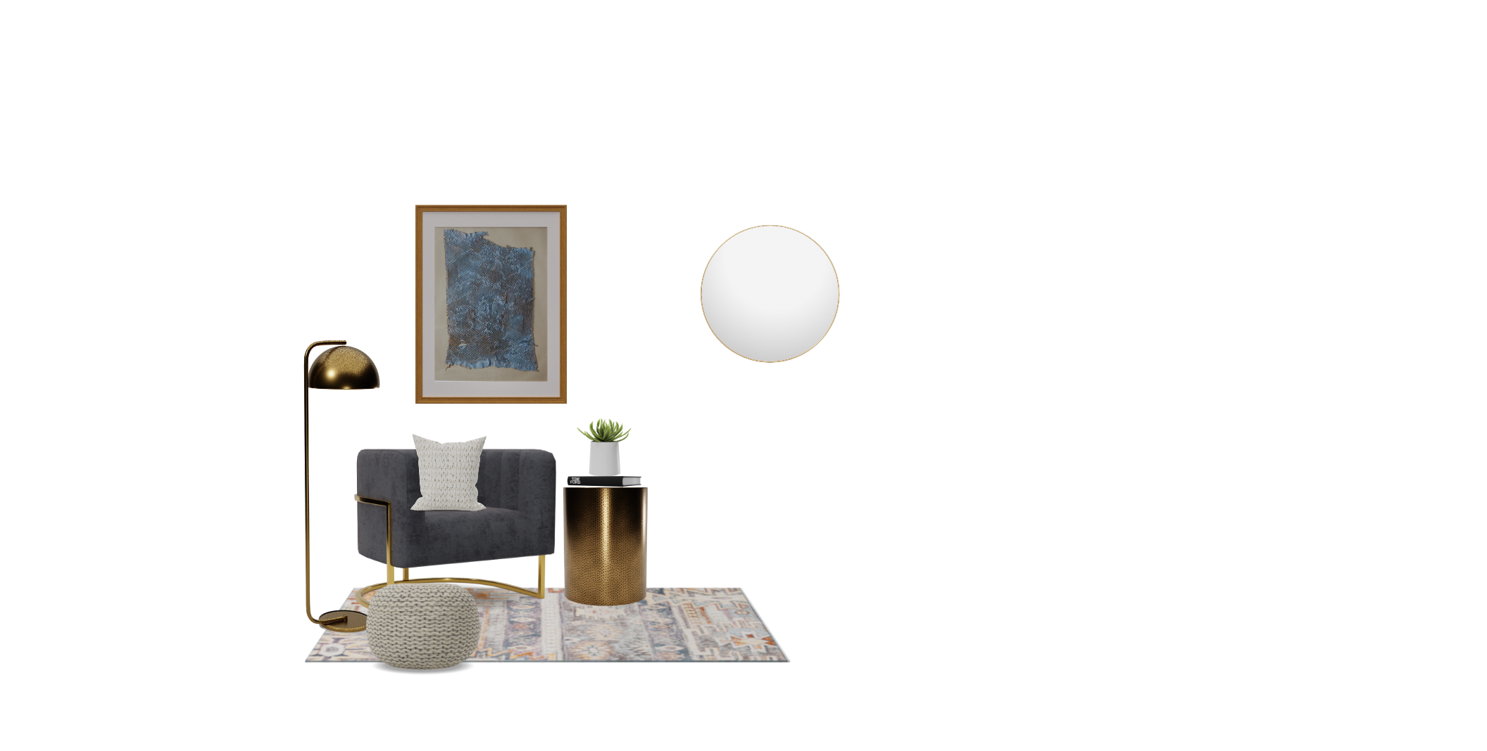 Hollywood Glam Accent Seating Design Set Spacejoy