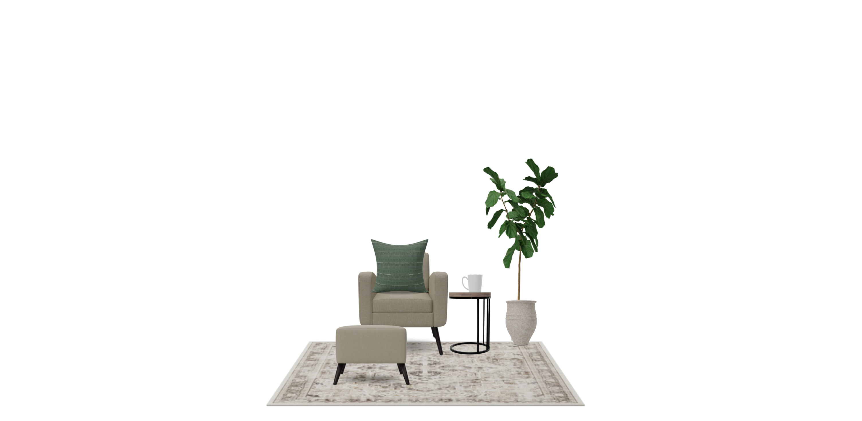 Midcentury accent seating set Spacejoy