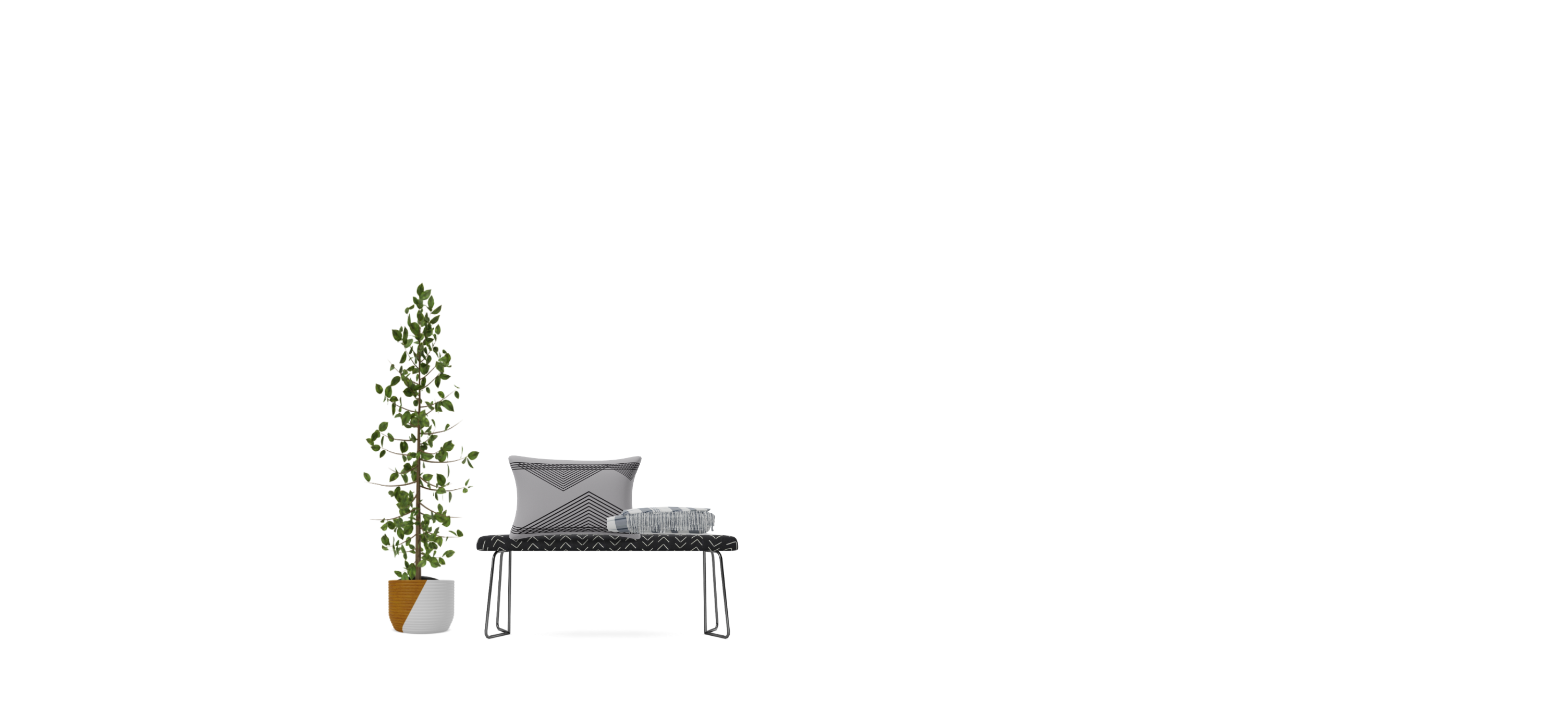 Modern Boho bench Design Set Spacejoy