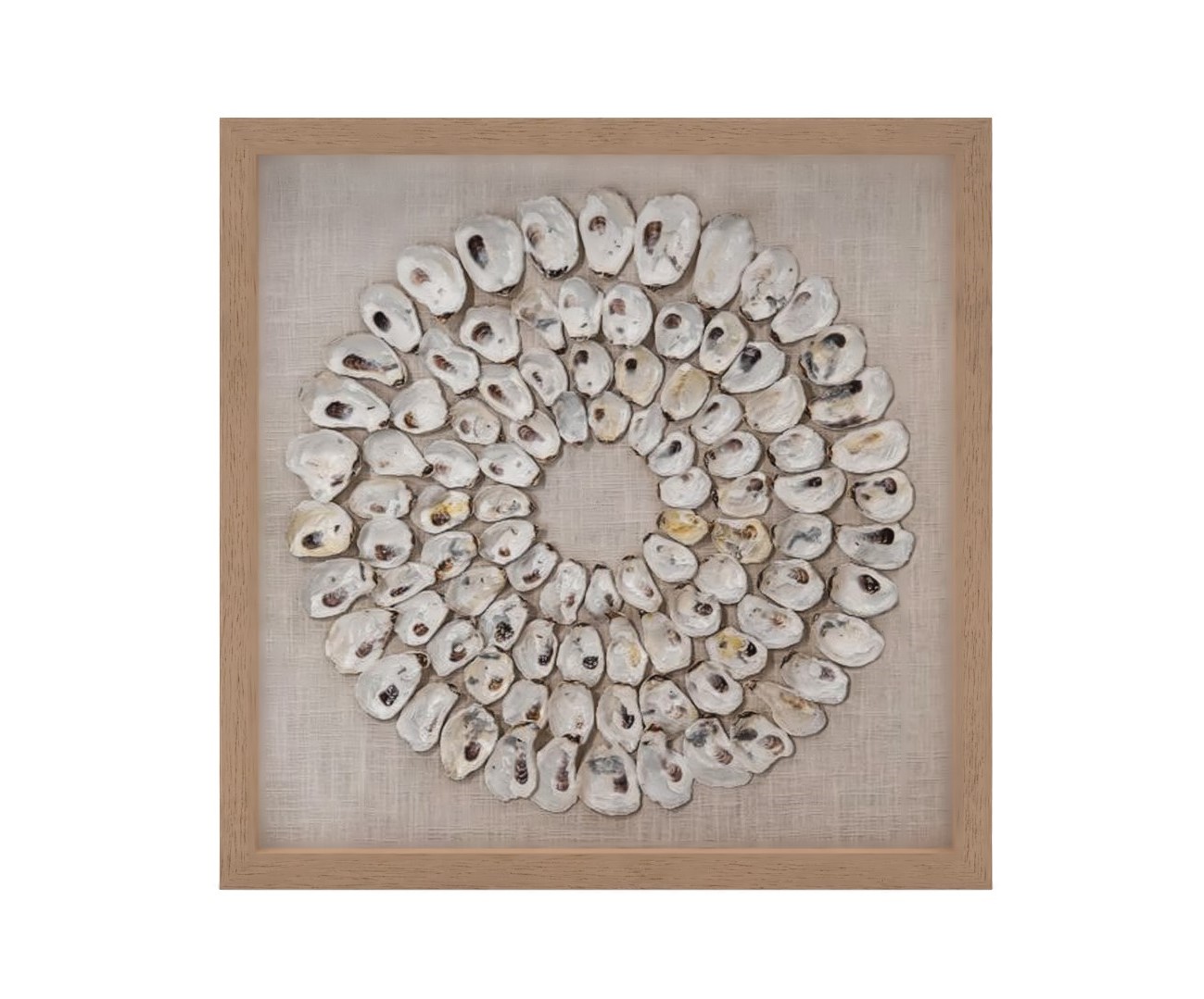 Oyster Shell Shadow Box Wall Art with frame