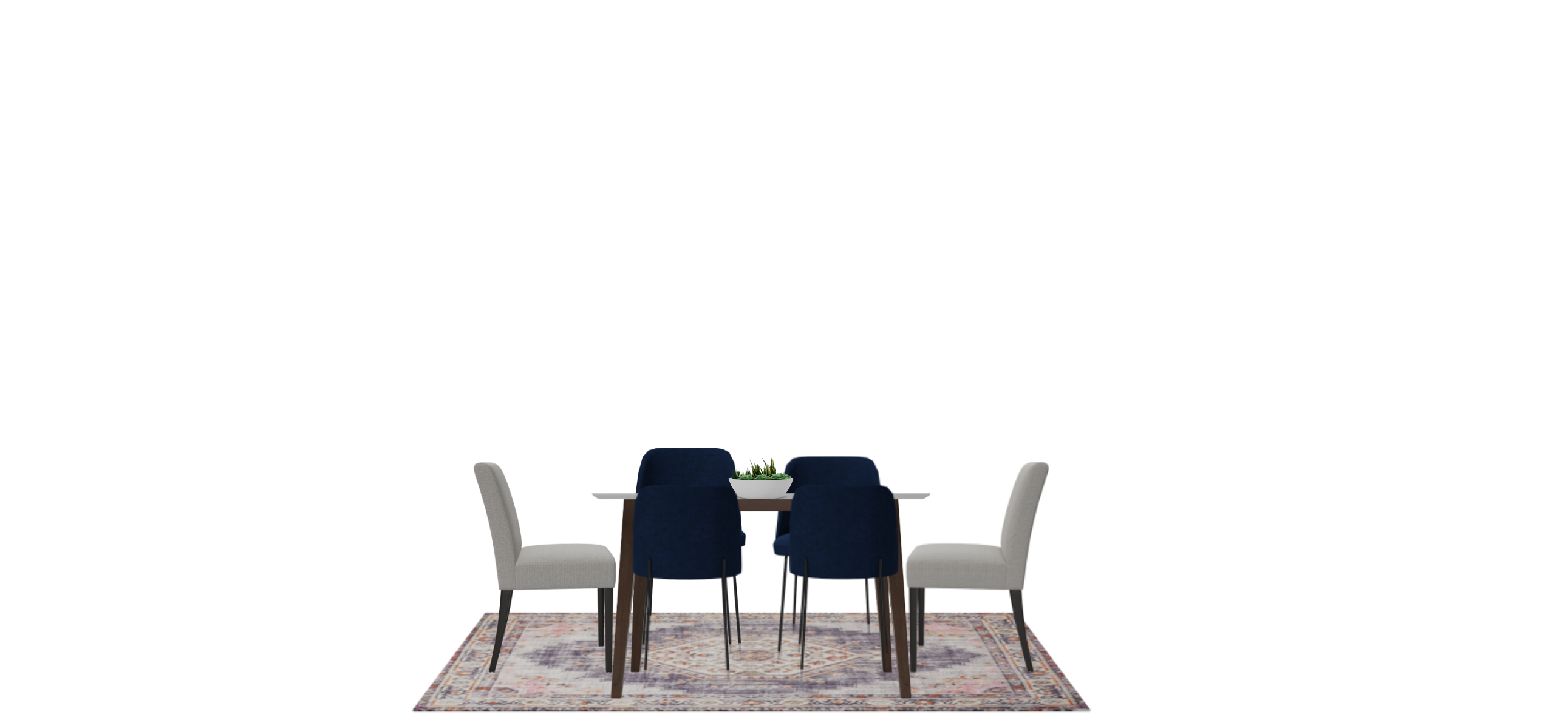 Mid century modern dining table design set Spacejoy