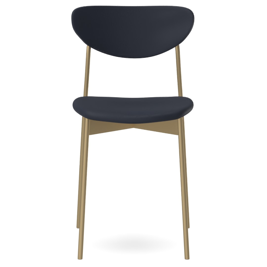 MidCentury Modern Petal Upholstered Dining Chair Leather