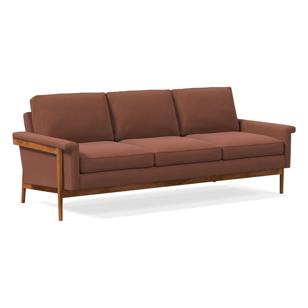 Leon wood frame leather hotsell sofa