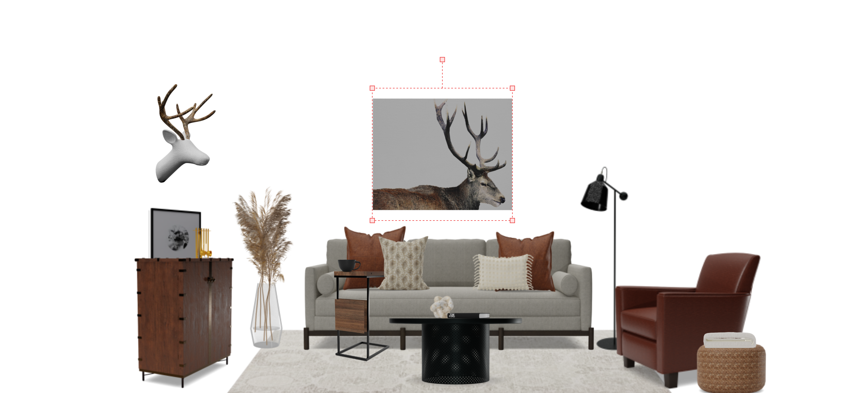 Rustic Industrial Living Room Set with Leather Accent Chair Spacejoy