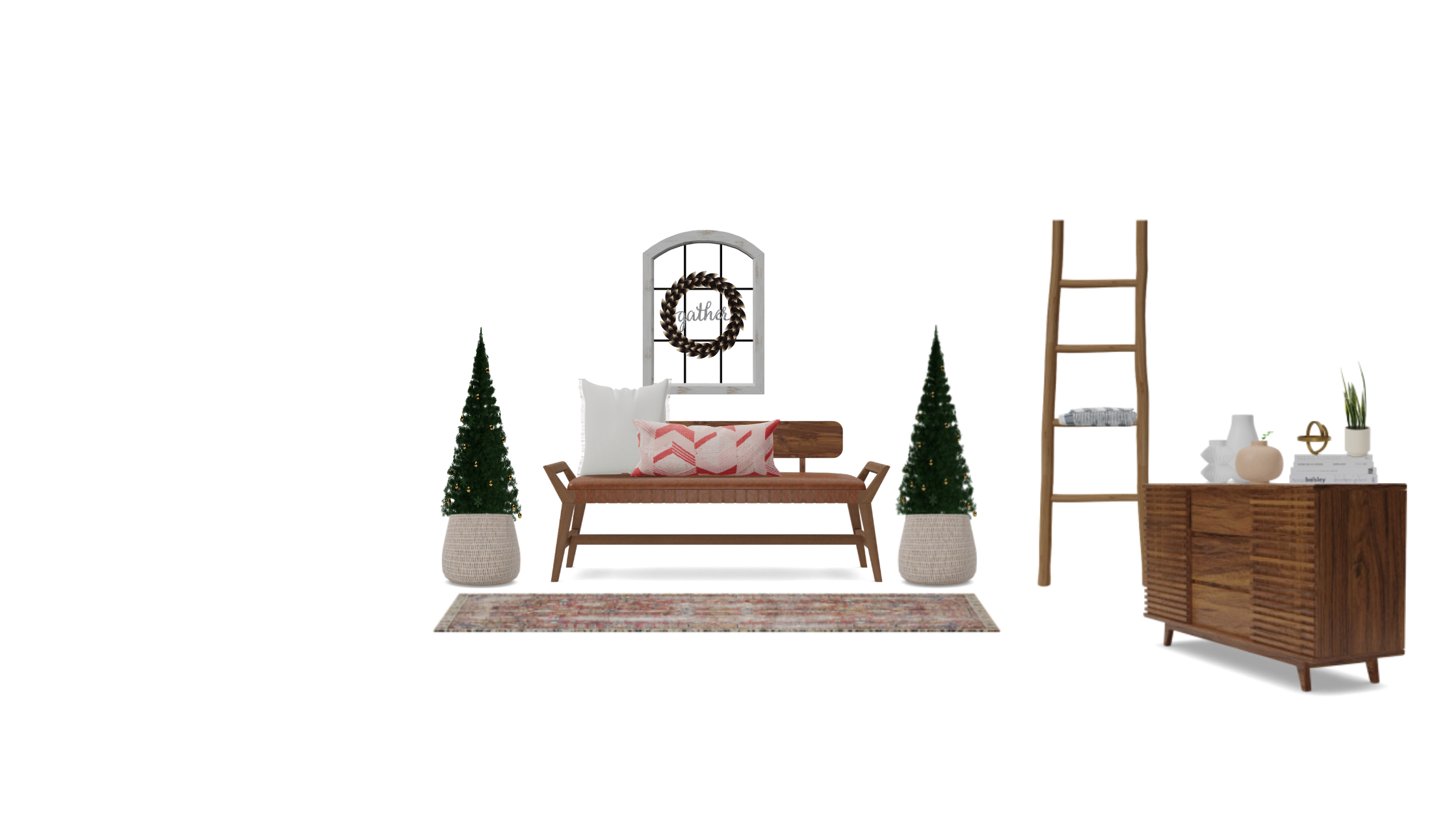 Rustic bench design set Spacejoy