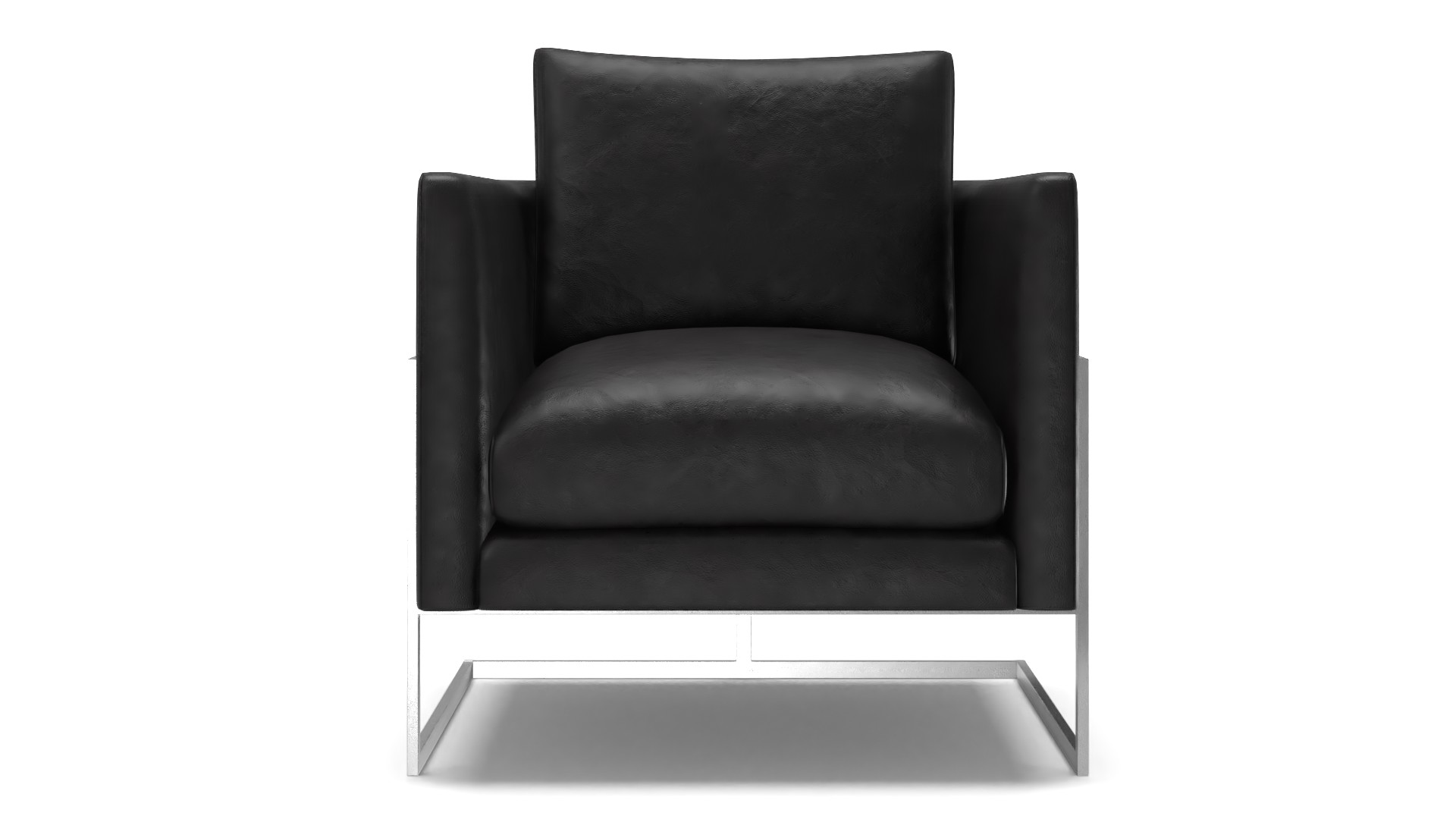 Luxe Wide Genuine Leather Top Grain Leather Armchair
