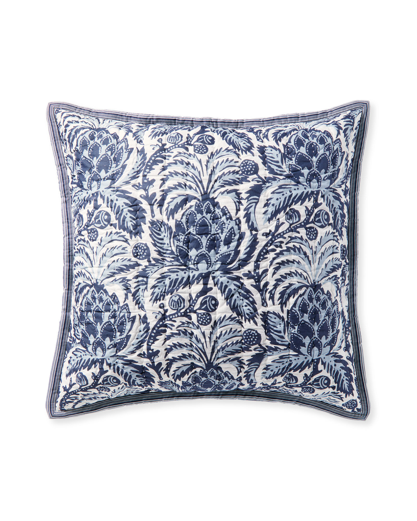 Artichoke Quilted Shams Euro Navy Without Insert 26"x26"