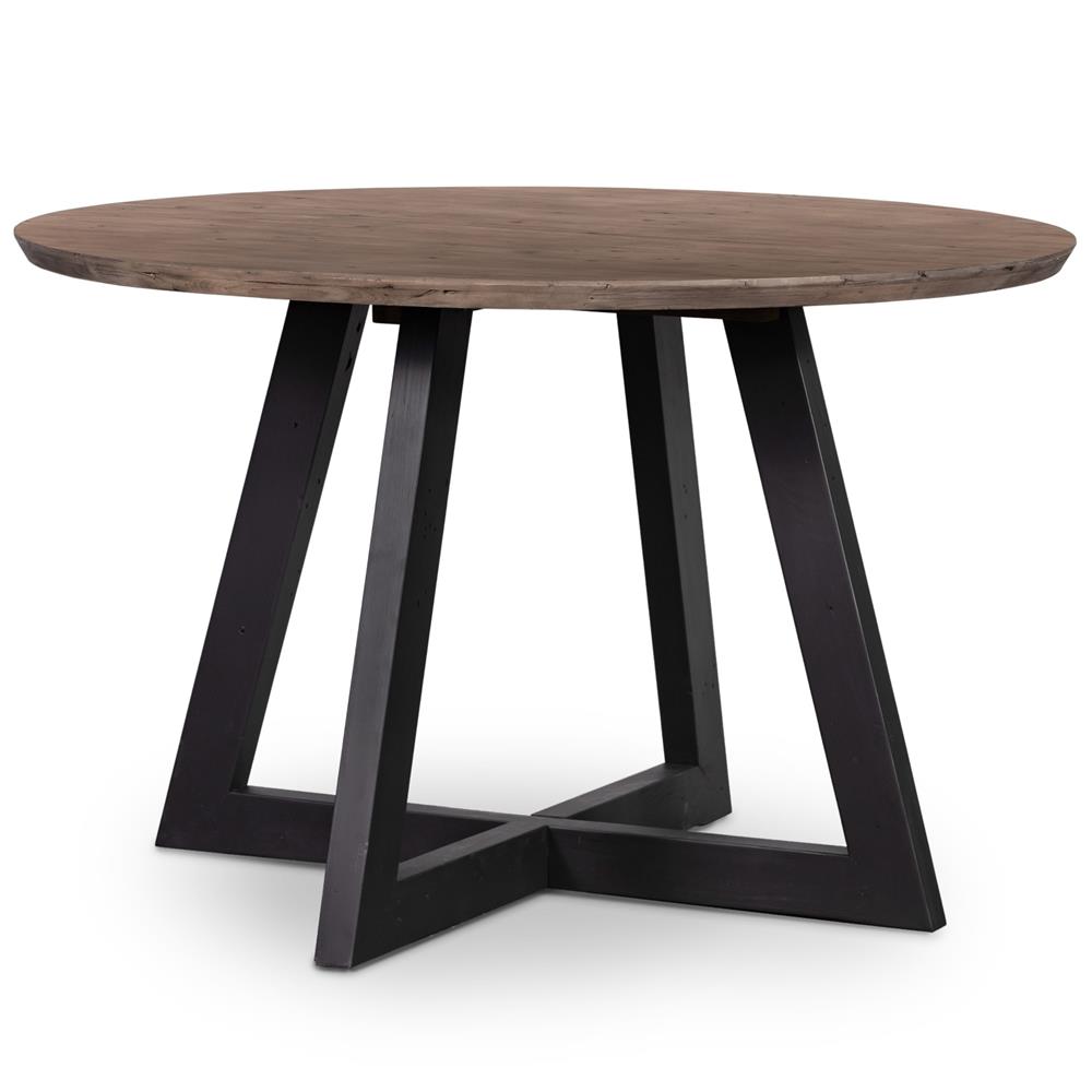 Gabriel Classic Brown Reclaimed Wood Top Round Dining Table