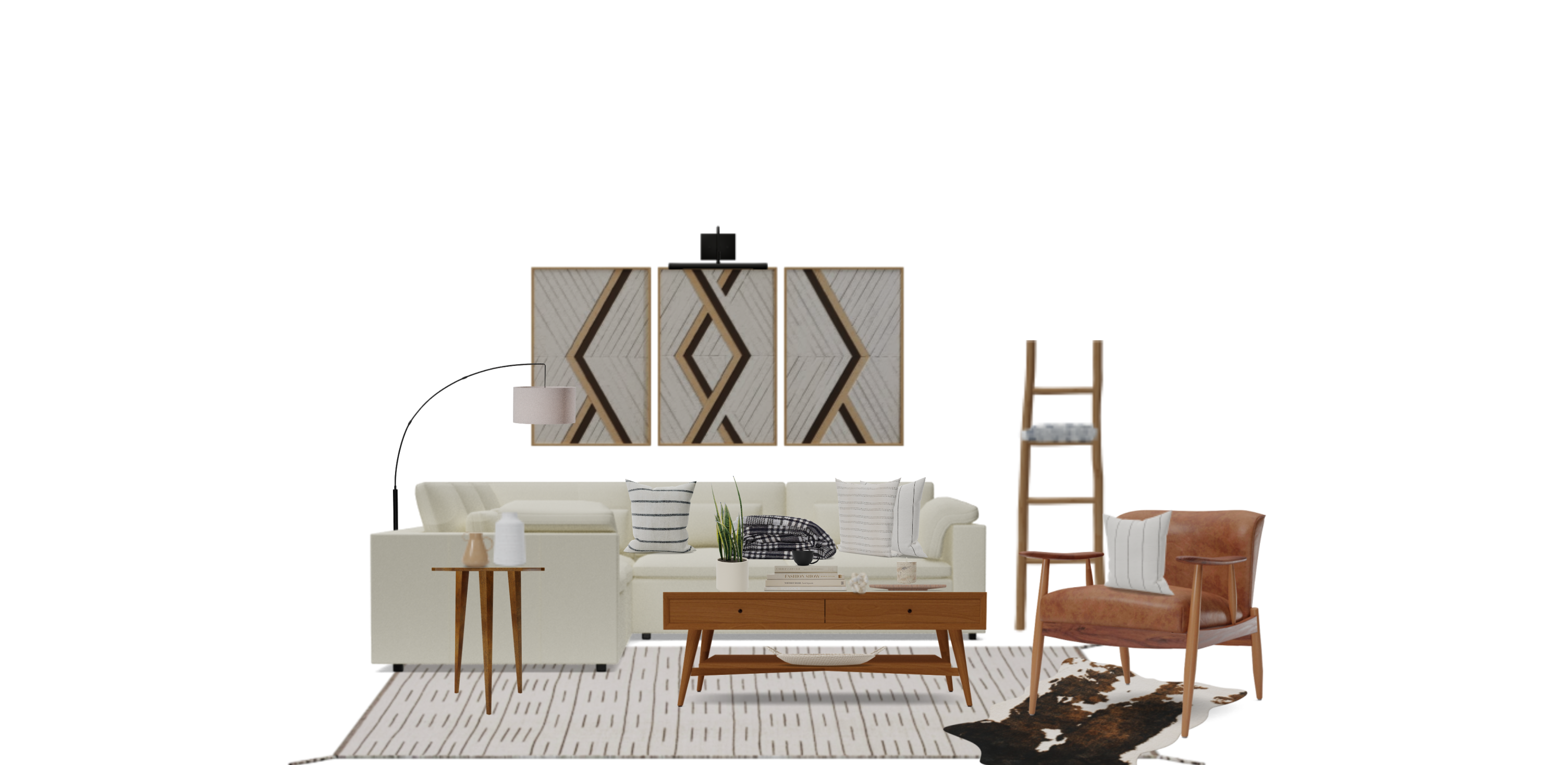 Modern Farmhouse Living Area Set Spacejoy 8606