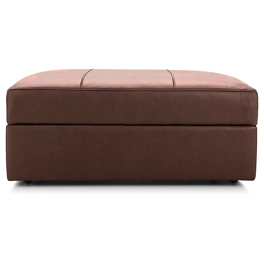 Lounge Deep Leather Storage Ottoman with Casters