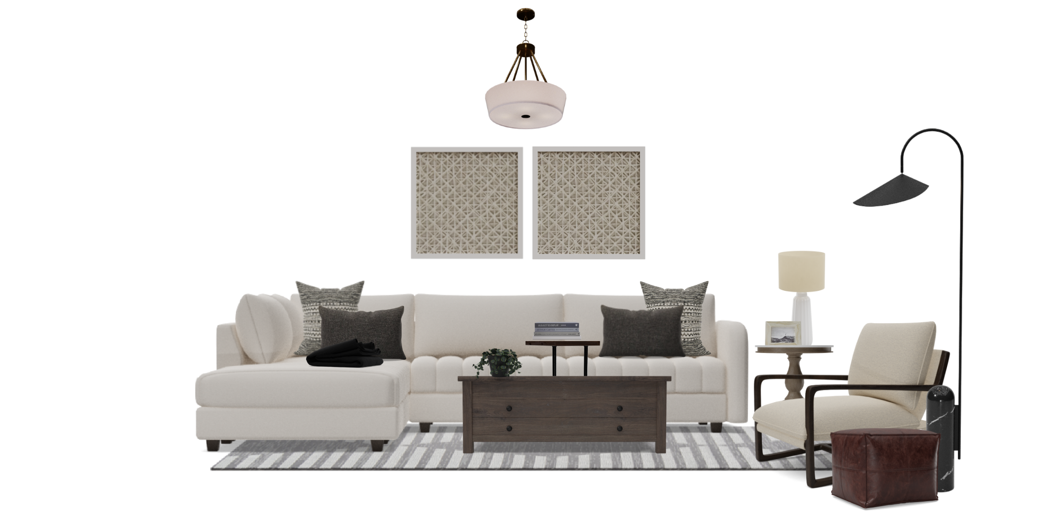 Transitional Rustic Living room Set With Lift Top Coffee Table Spacejoy