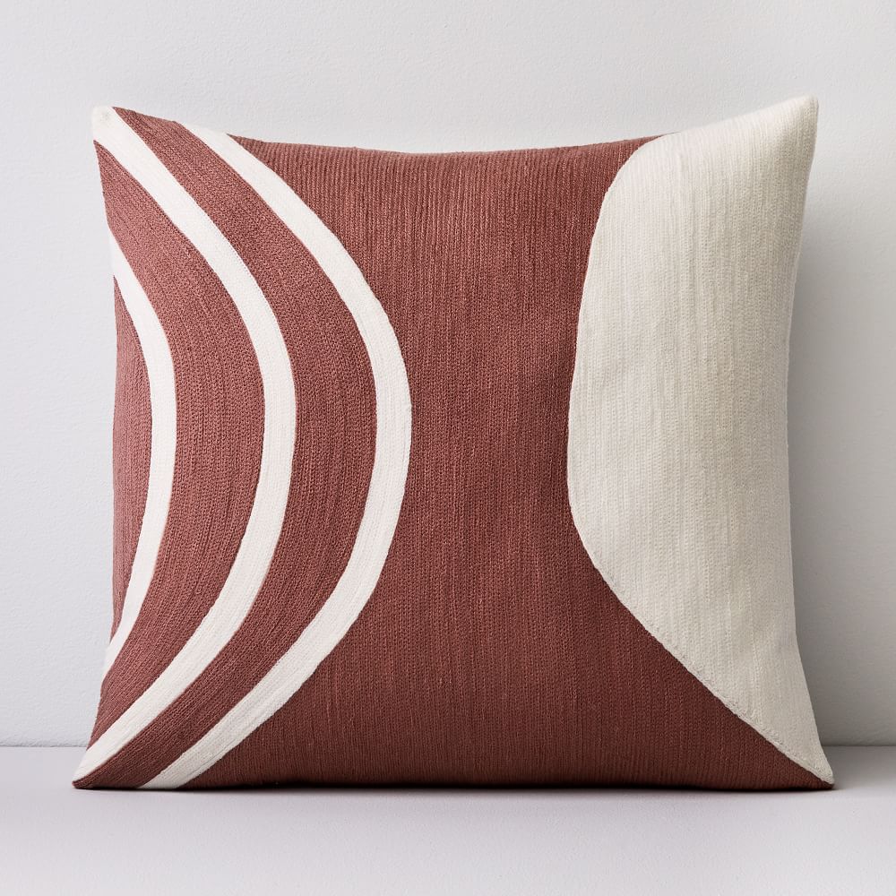 Crewel Rounded Pillow Cover NO insert20"x20"