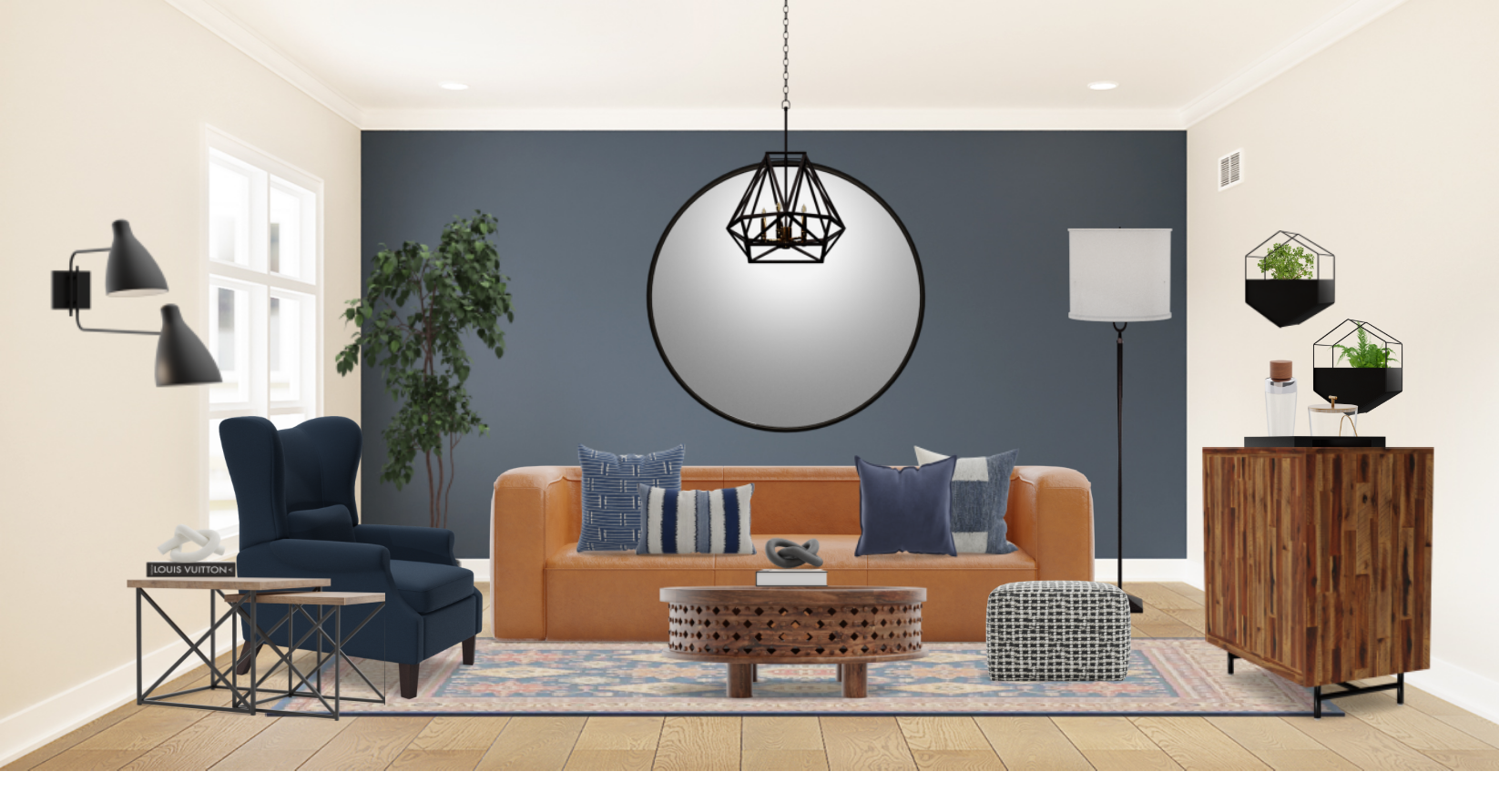 Rustic Living Room Set With Nesting Tables Spacejoy