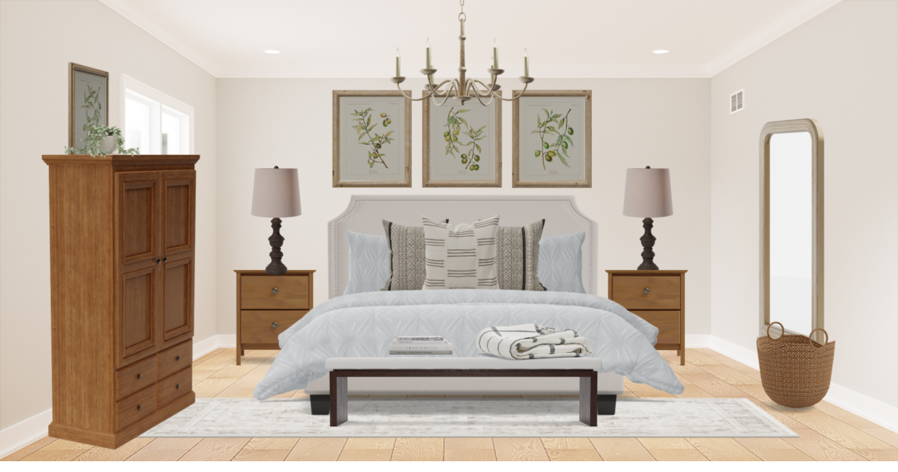 Traditional Bedroom Set With Armoire Spacejoy