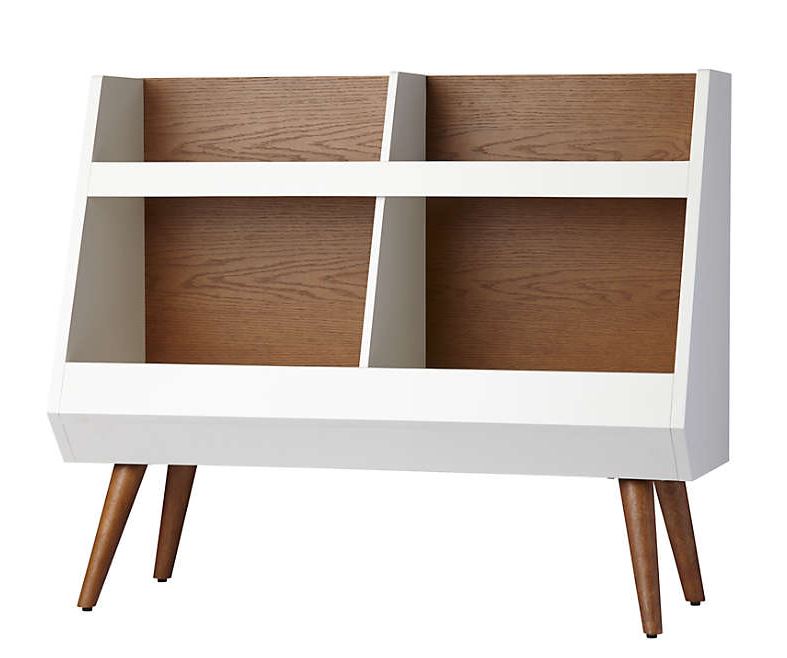 Walnut and White Mid Century Bookcase