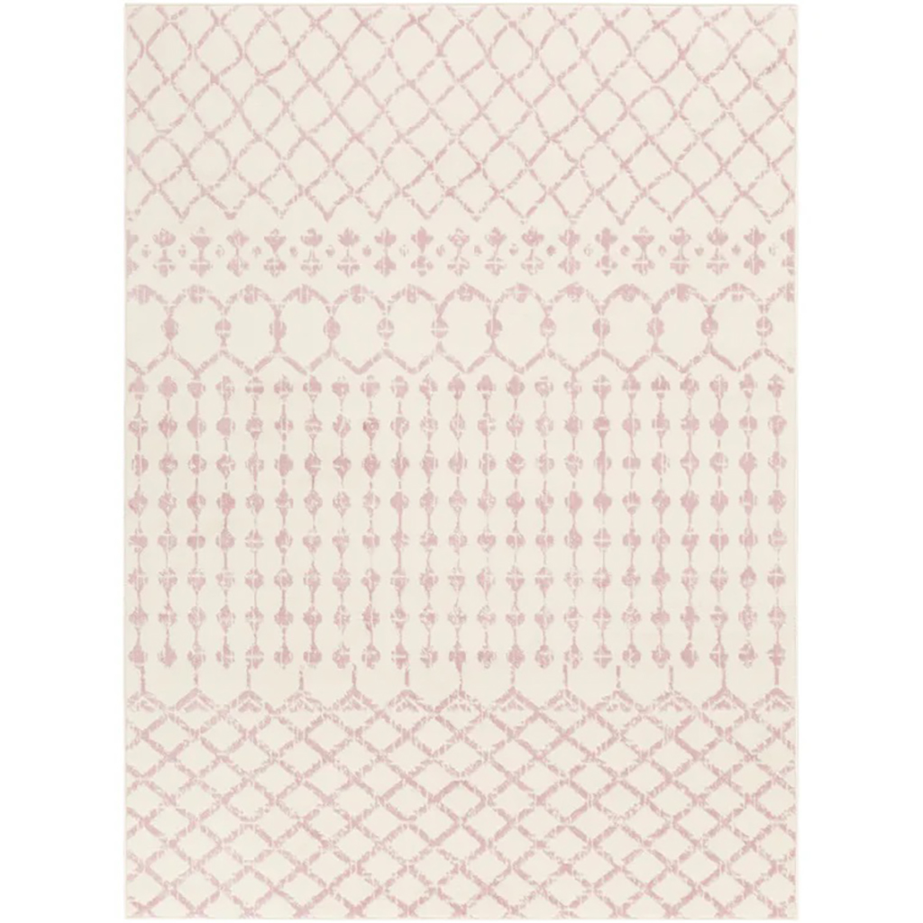 Windley Geometric Pale Pink Cream Area Rug 7'10"x10'2"