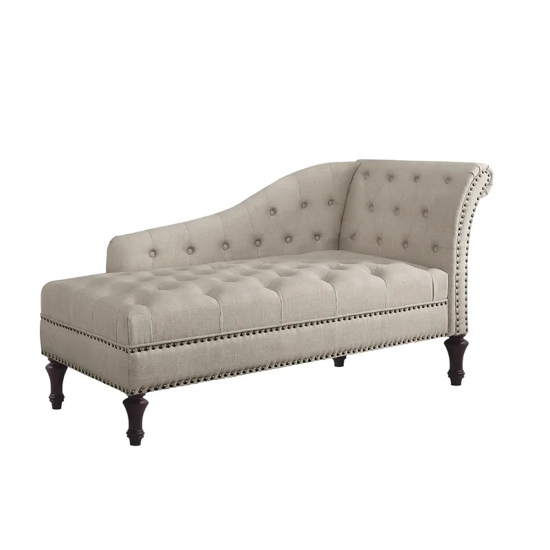 Devia Tufted One Arm Flared Arms Chaise Lounge