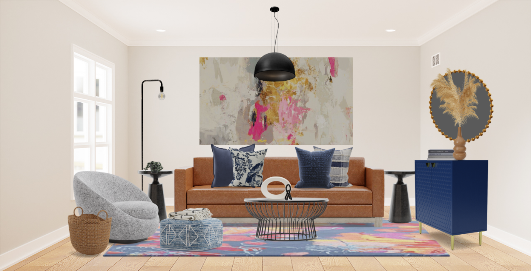 Eclectic Living Room Set Bold On Color Spacejoy