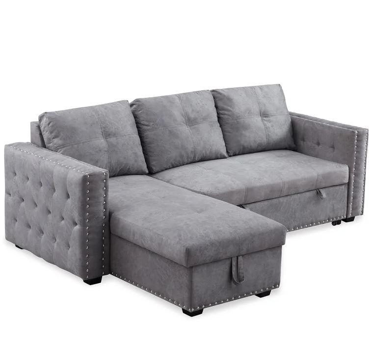 Kare Square Arm Sofa Bed with Reversible Cushions