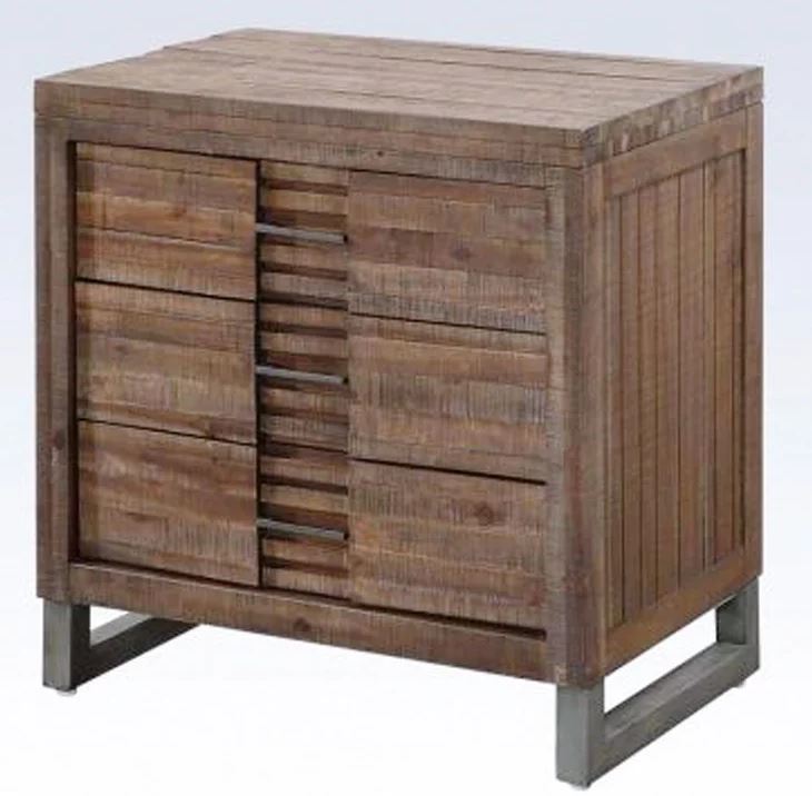 Marvis Drawer Solid Wood Nightstand in Reclaimed Wood